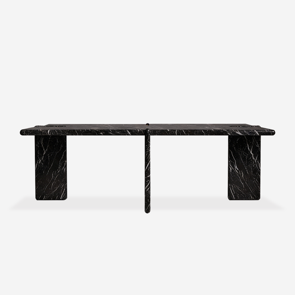 Sleek Marble-Top Inset-Leg Coffee Table