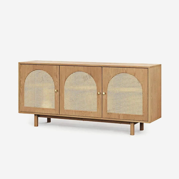 Arched Rattan Shoe Cabinet