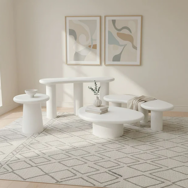 Modern Pillar Console Table – Sculptural Entryway Accent Table