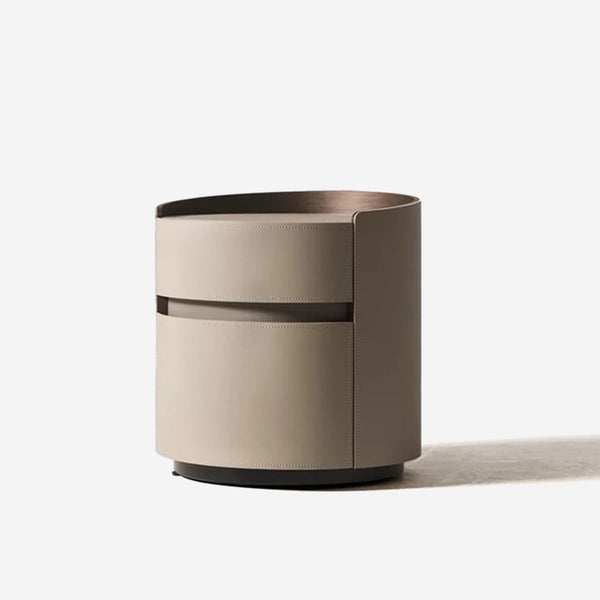 Solid Wood Minimalist Round Nightstand