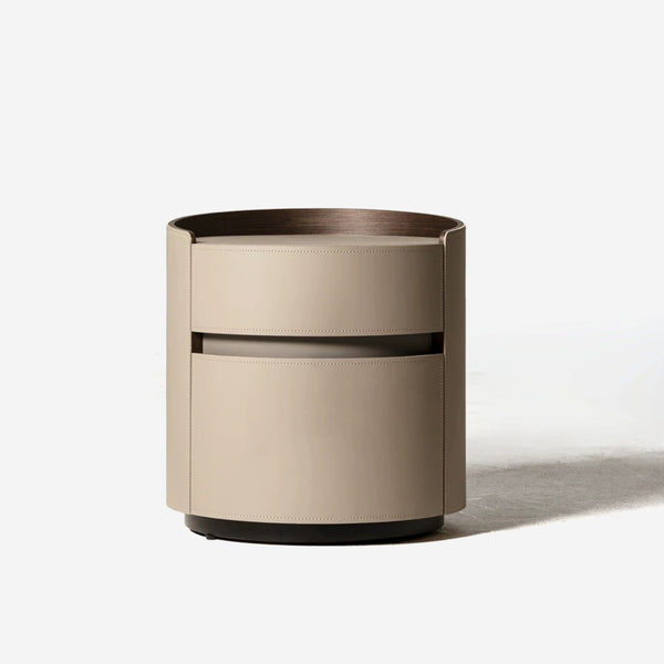 Solid Wood Minimalist Round Nightstand