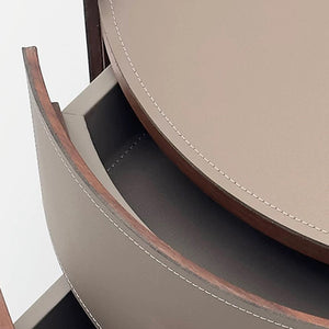 Solid Wood Minimalist Round Three-Drawer Nightstand