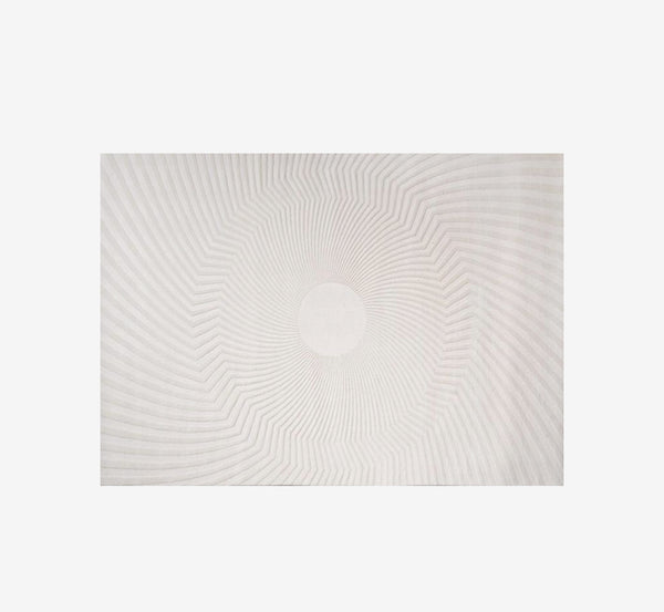Jane Modern Flowing Curve Textured Area Rug | High-Low Pile Cream Carpet