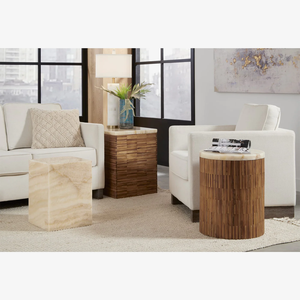 Natural Onyx Stone Square End Table – Modern Translucent Accent Side Table