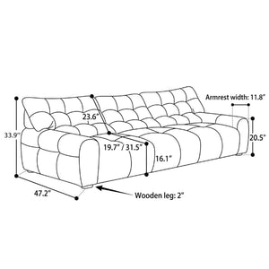 Cloud-Like Tufted Lounge Sofa in Premium Chenille with Feather Down Cushions(JUXMQ9752)