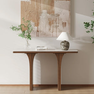 Modern Arched Stone Slab Entryway Console