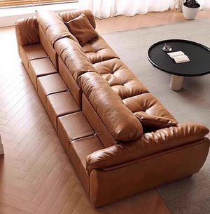Ultimate Oil Wax Faux Leather Functional Sofa