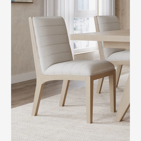 Modern Upholstered Dining Chair – Solid Wood Linen Dining Chair with High Back