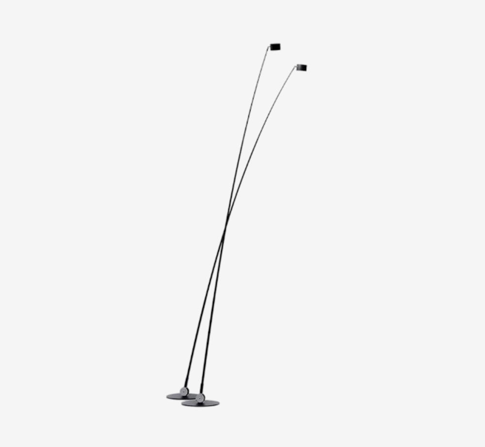 Ultra-Slim Minimalist LED Floor Lamp – Flexible Linear Standing Light – Matte Black Architectural Accent Lighting