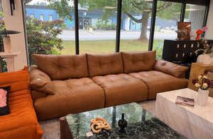 Functional Petal Oil Wax Leather Sofa