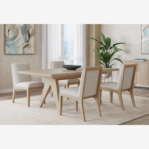 Modern Upholstered Dining Chair – Solid Wood Linen Dining Chair with High Back