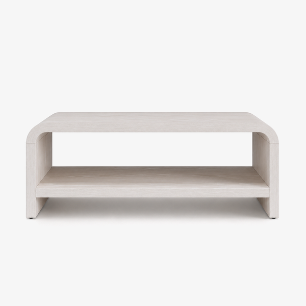 Modern Minimalist Wood Coffee Table with Storage Shelf - Scandinavian Style Rectangular Center Table for Living Room