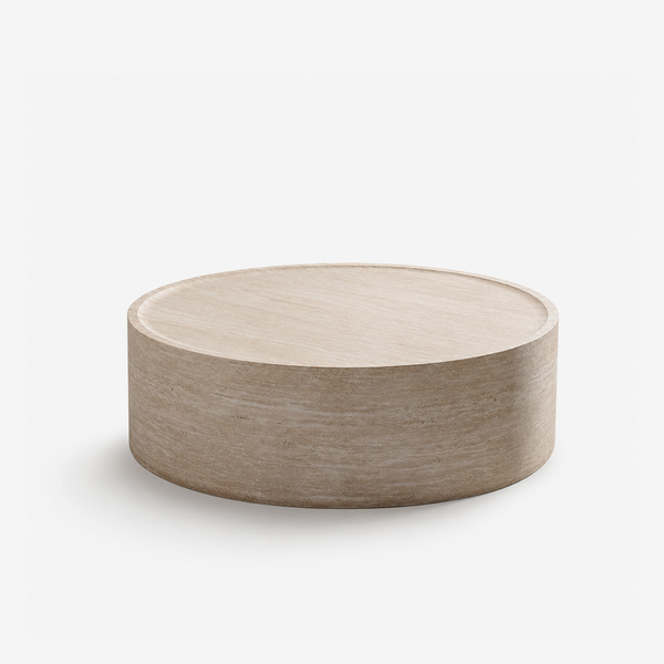 39.37" Round Coffee Table with Mars Pattern for Living Room, Modern Drum Circle Coffee Table for Living Room, No Need Assembly (Mars Pattern)