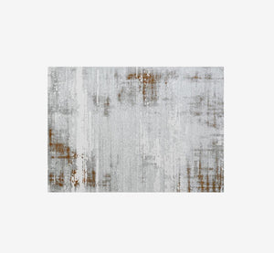 Luxury Abstract Terracotta & Gray Area Rug | High-Low Textured Pile