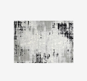 Timeless Abstract Distressed Area Rug | High-Low Textured Vintage Modern Carpet