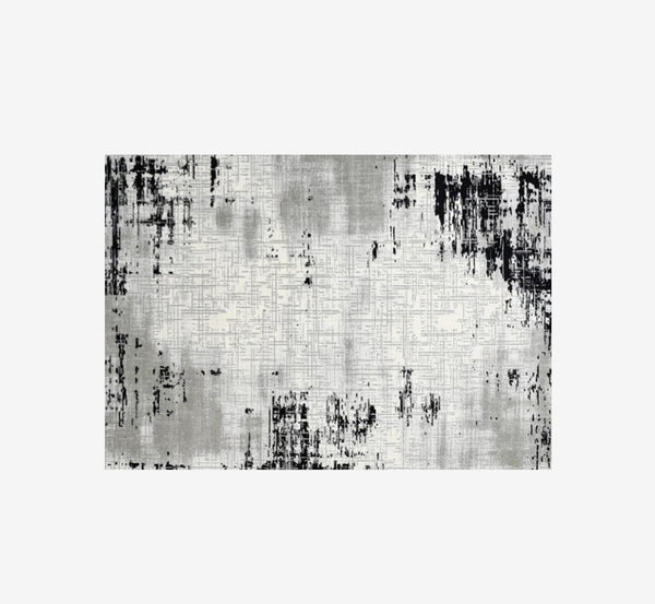 Timeless Abstract Distressed Area Rug | High-Low Textured Vintage Modern Carpet
