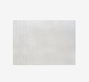 Optical Illusion Linear Pattern Area Rug | Super Soft Cream Woven Carpet