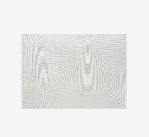 Optical Illusion Linear Pattern Area Rug | Super Soft Cream Woven Carpet