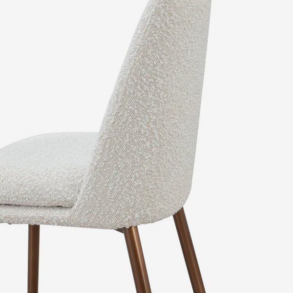 Modern Cream Bouclé Bar Stool with Backrest | Kitchen Island Counter Stool