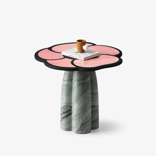 Petal Marble Side Table– Sculptural Floral Stone Accent Table