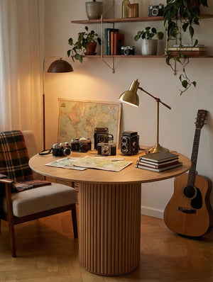 Roman Column Round Dining Table