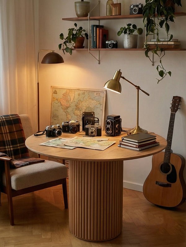 Roman Column Round Dining Table