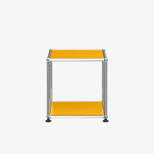 ModuSteel Modern Two-Tier Side Table with Stainless Steel Frame