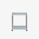 ModuSteel Modern Two-Tier Side Table with Stainless Steel Frame