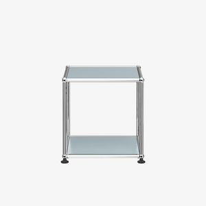 ModuSteel Modern Two-Tier Side Table with Stainless Steel Frame