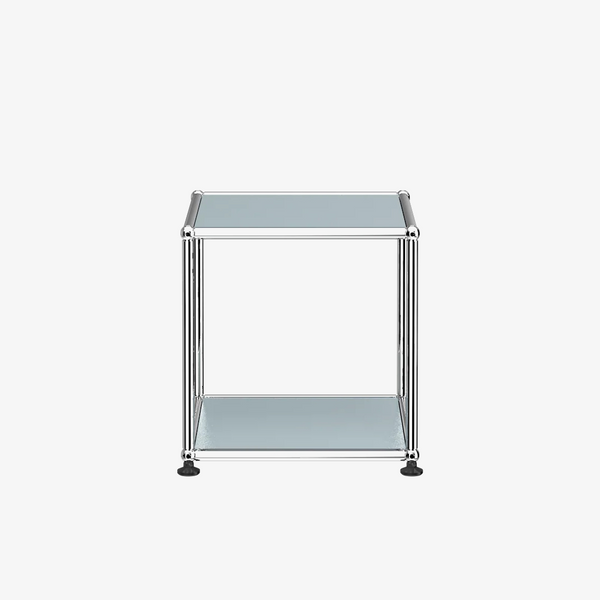 ModuSteel Modern Two-Tier Side Table with Stainless Steel Frame