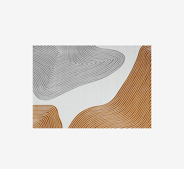 Luxury Abstract Terracotta & Gray Area Rug | High-Low Textured Pile