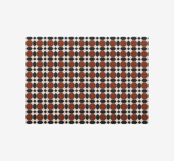 Gorman Mid-Century Modern Geometric Grid Area Rug | Retro Checkerboard Carpet