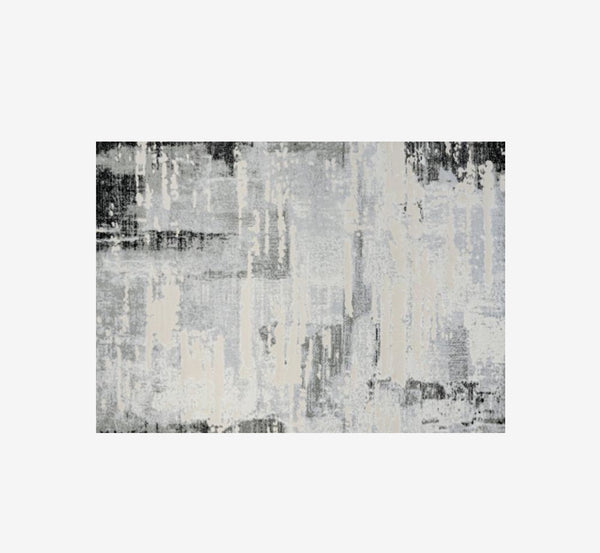 Timeless Abstract Distressed Area Rug | High-Low Textured Vintage Modern Carpet