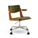 Mid-Century Modern Adjustable Bentwood Office Chair with Aluminum Swivel Base