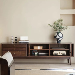 Solid Wood Tambour TV Cabinet