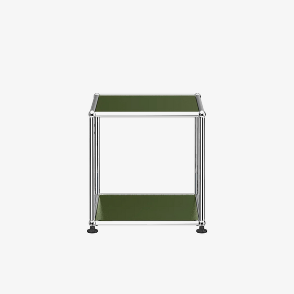 ModuSteel Modern Two-Tier Side Table with Stainless Steel Frame