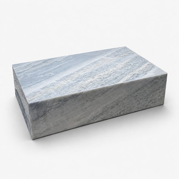 Modern Sintered Stone Block Coffee Table – Minimalist Stone Center Table