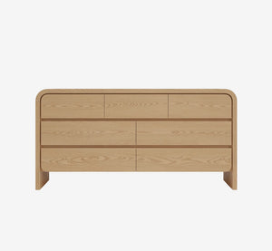 Modern 68-Inch Ash Wood 7-Drawer Dresser, Bedroom Storage Cabinet