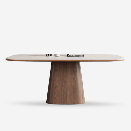 Travertine-Pattern Sintered Stone Dining Table