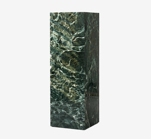 Green Marble Plinth Pedestal - Modern Minimalist Display Stand & Side Table