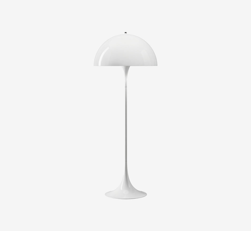 Panthella-Style All-White Modern Floor Lamp | Mushroom Dome Shade with Tulip Base | Minimalist Statement Lighting for Living Room
