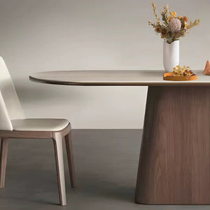 Travertine-Pattern Sintered Stone Dining Table