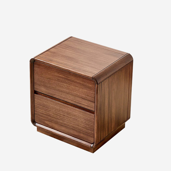 Solid Wood Two-Drawer Nightstand