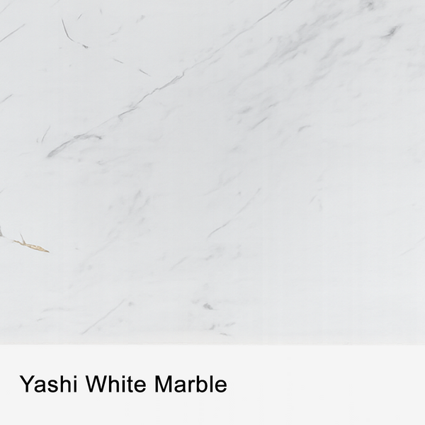 Modern White Marble Dining Table with Sculptural Black Pedestal Base | Luxury Contemporary Dining Table