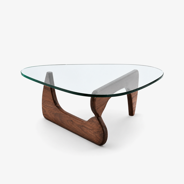 Modern Oval Glass Coffee Table with Sculptural Solid Wood Base – Mid-Century Living Room Center Table