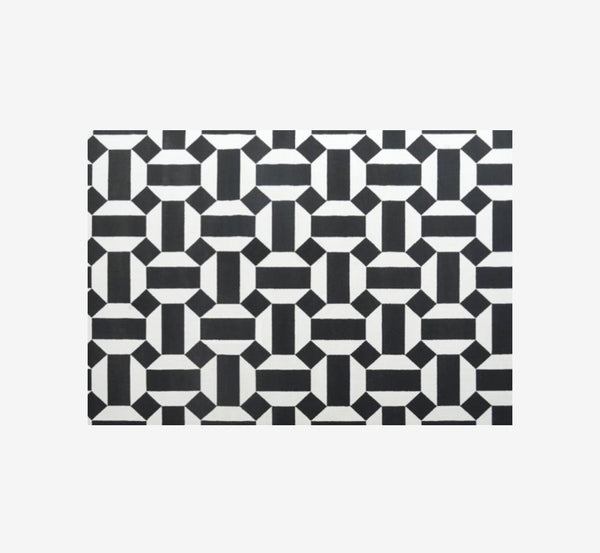 Gorman Mid-Century Modern Geometric Grid Area Rug | Retro Checkerboard Carpet