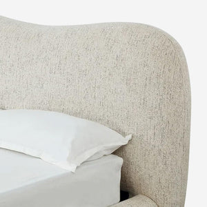 Afra Chenille Upholstered Platform Bed Frame with Wood Legs