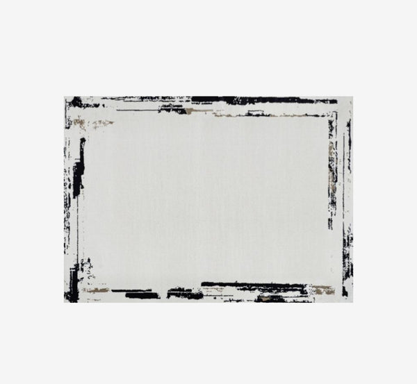 Timeless Abstract Distressed Area Rug | High-Low Textured Vintage Modern Carpet
