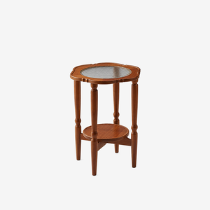 Retro Begonia Flower-Shaped Glass Accent Table