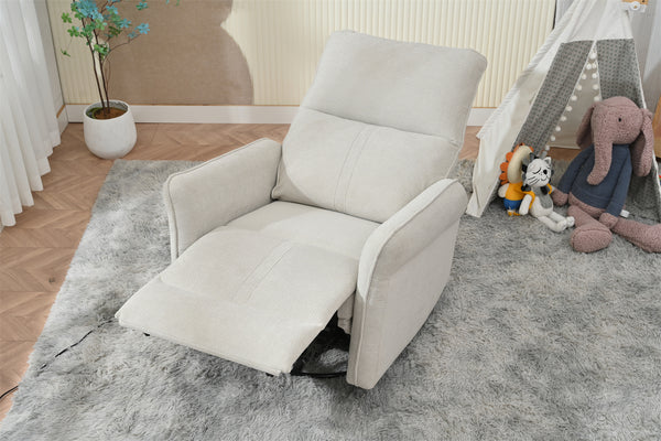 270° Power Swivel Rocker Recliner Chair for Adults, Swivel Rocking Recliner Chair,Electric Small Recliners for Small Spaces, Single Sofa Recliner for Living Room, Bedroom,RV (Fabric Gray+270°Swivel)